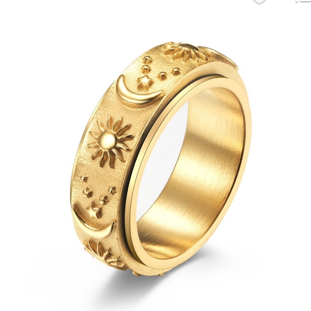 Sun and Moon Anxiety Spinner Ring